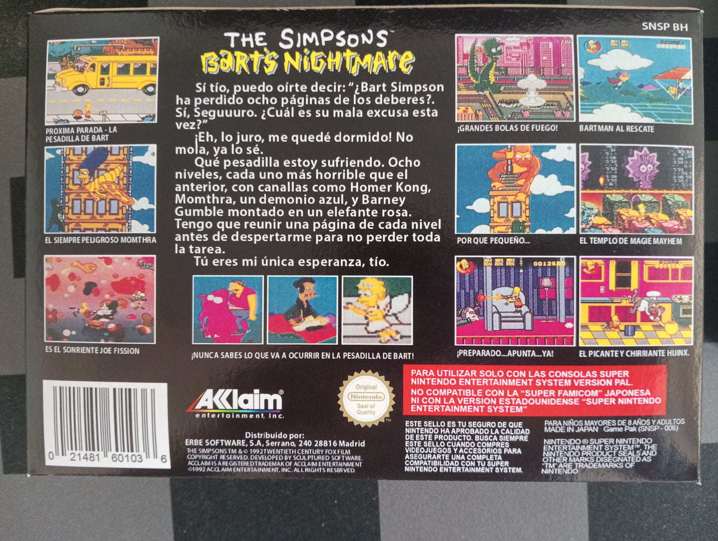 Caja de reemplazo The Simpsons - Bart´s Nightmare´s