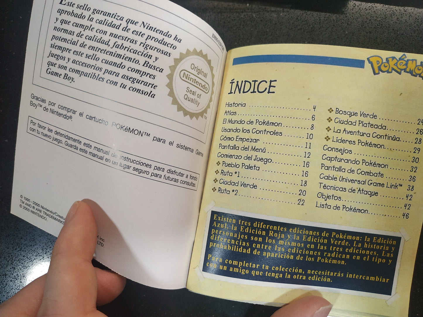 Manual de reemplazo Pokémon Verde