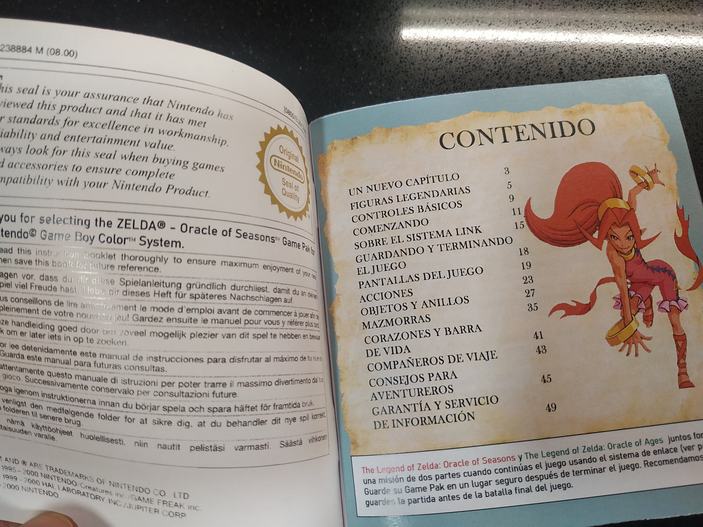 Manual de reemplazo Zelda - Oracle of Seasons
