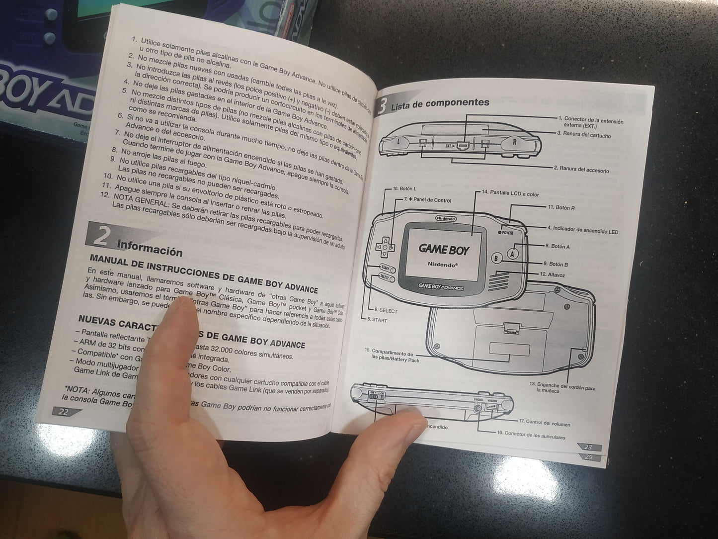 Caja consola GBA Morada Mate