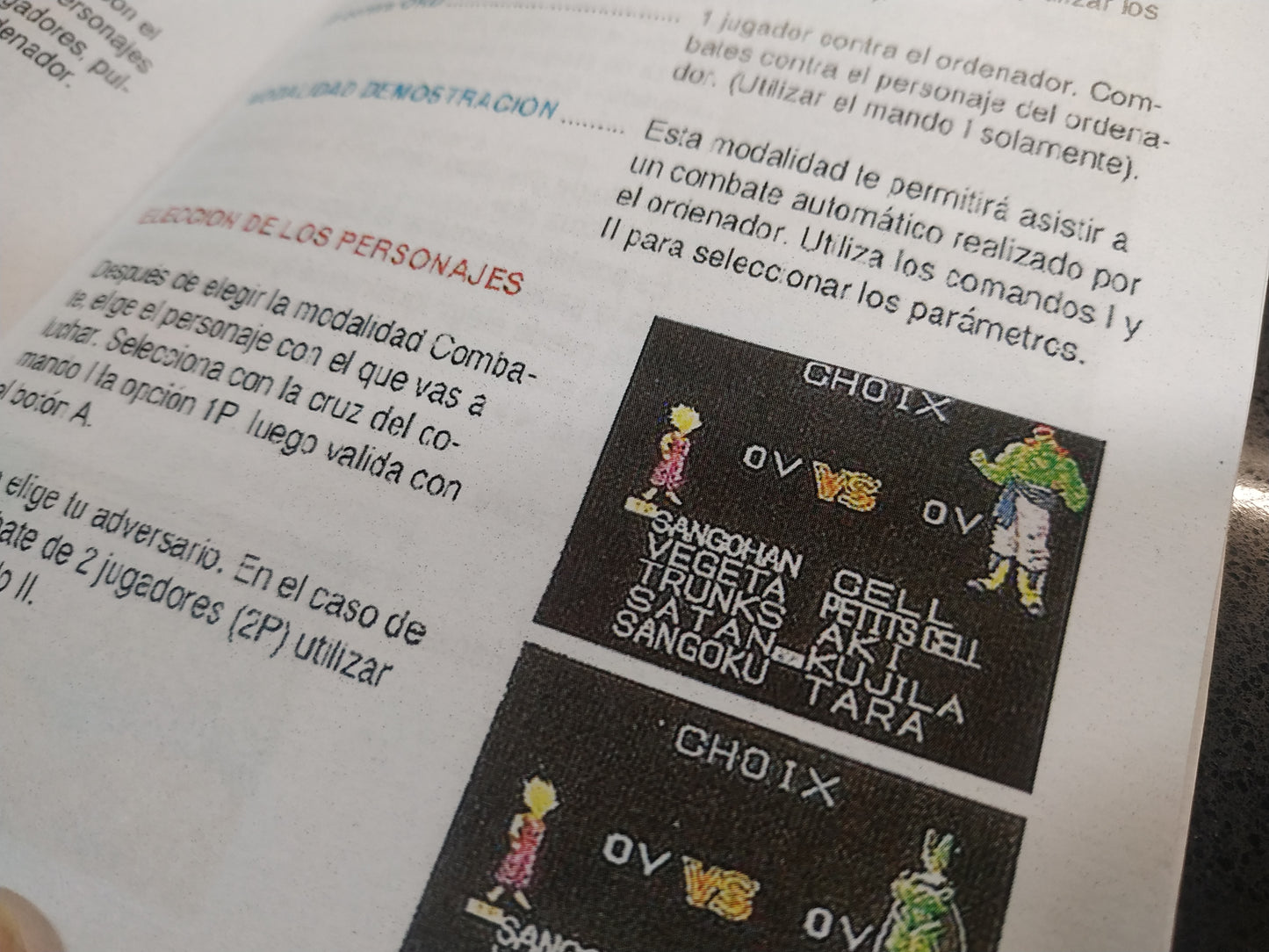 Manual de reemplazo Dragon Ball Z Butoden 2
