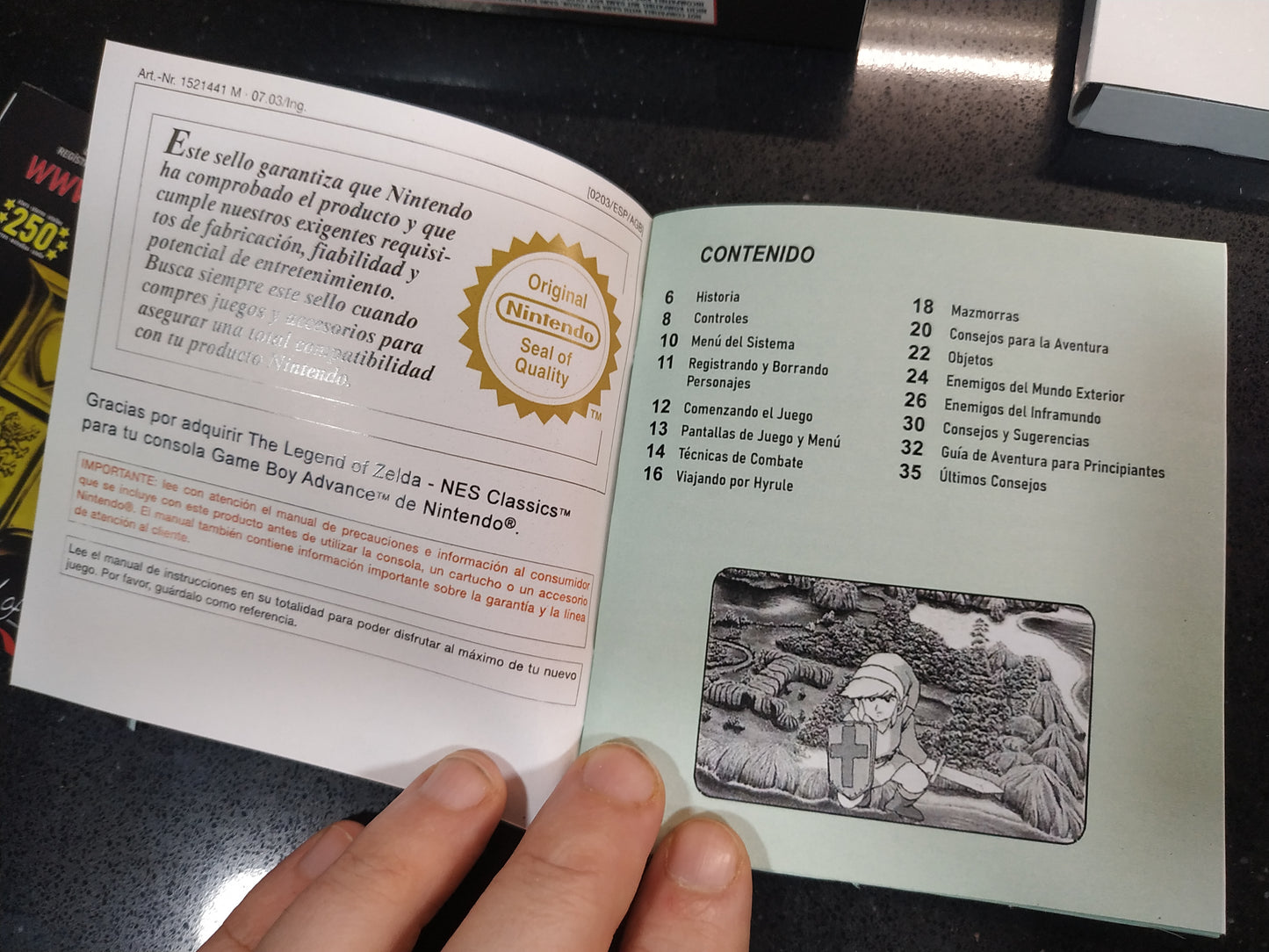 Manual de reemplazo Zelda NES Classic