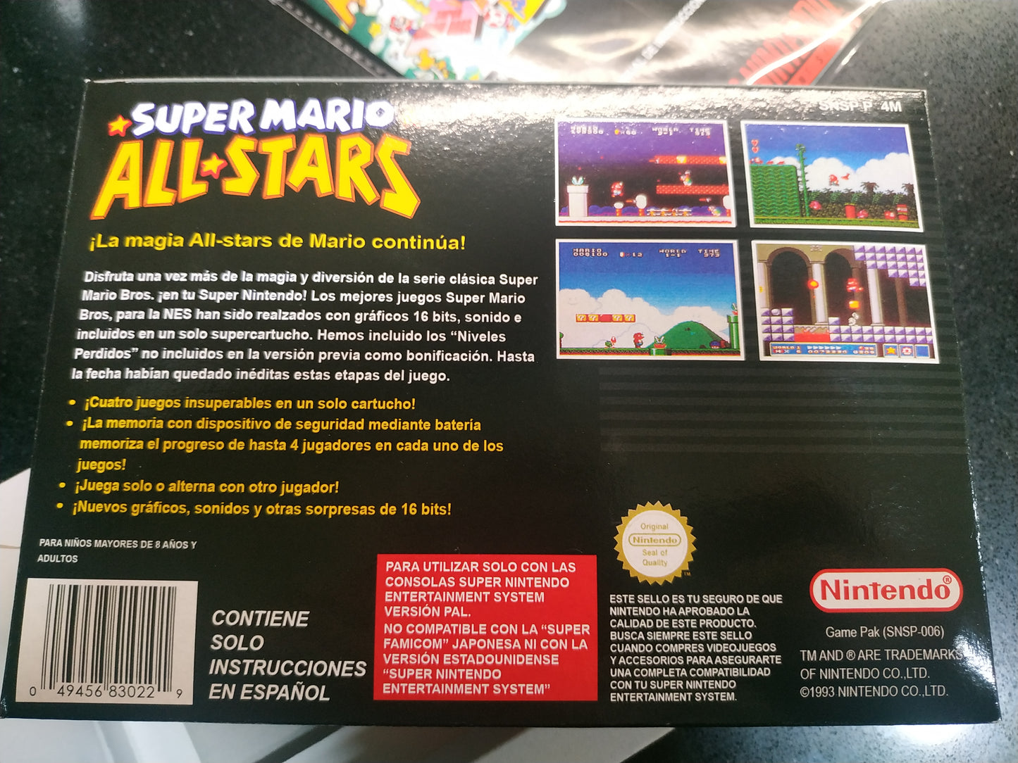 Caja de reemplazo Super Mario All Stars