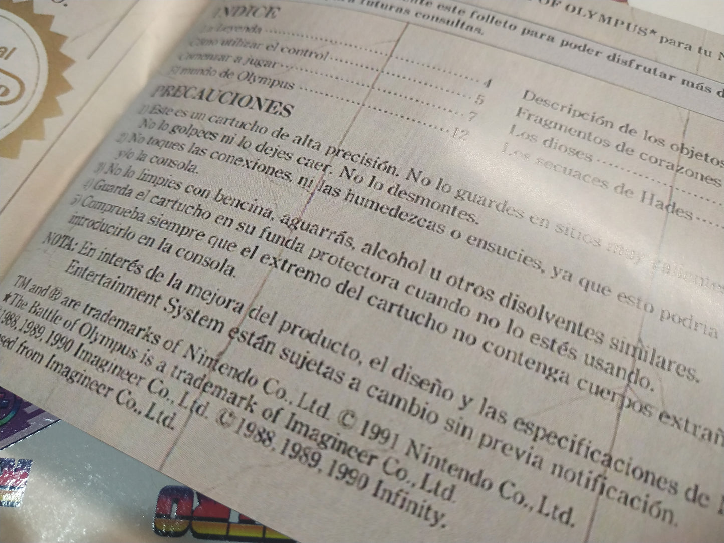 Manual de reemplazo The Battle of Olympus
