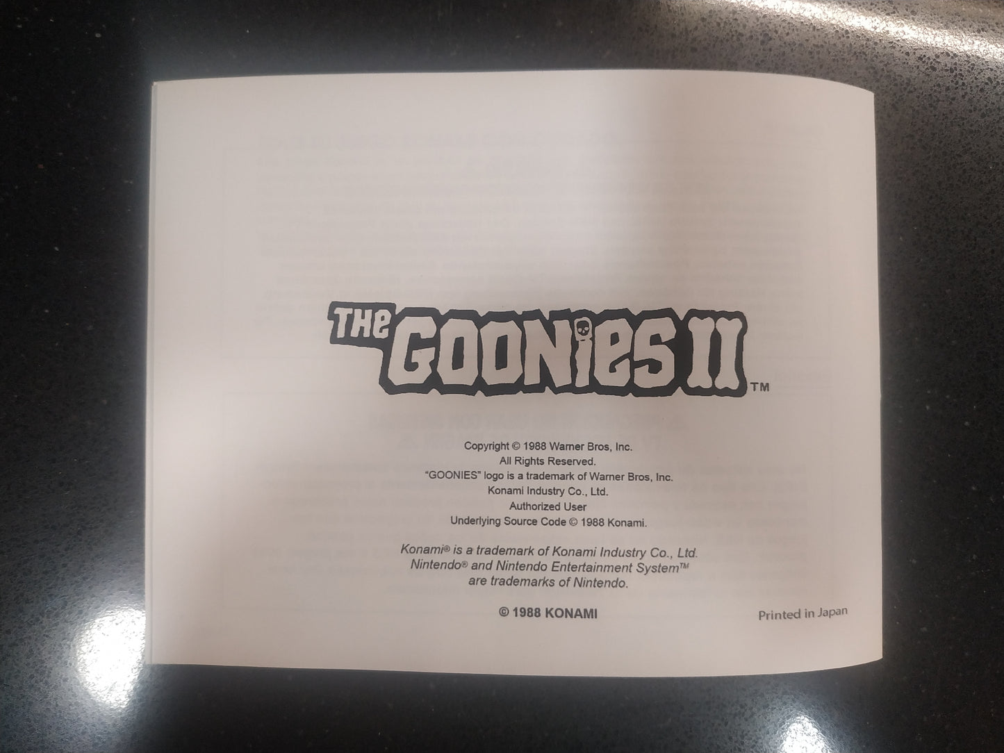 Manual de reemplazo The Goonies II