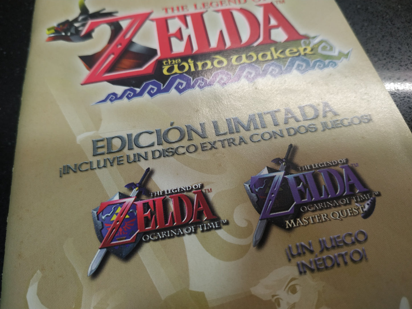 Manual de reemplazo Zelda Wind Waker Edición Limitada
