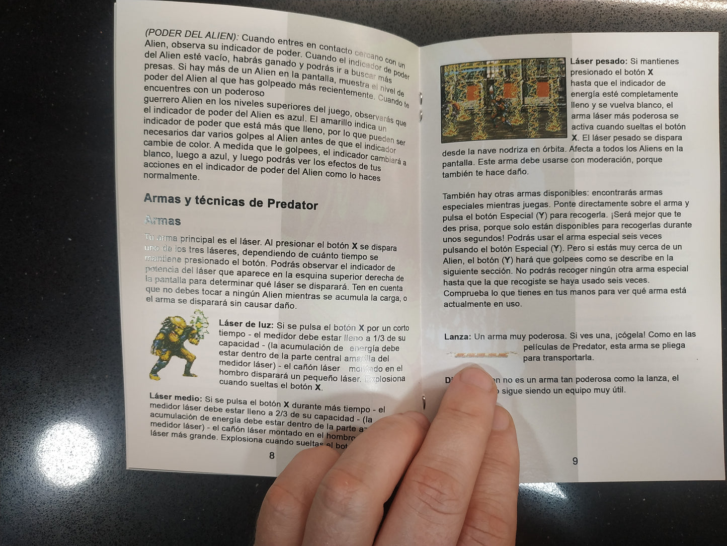 Manual de reemplazo Alien vs Predator