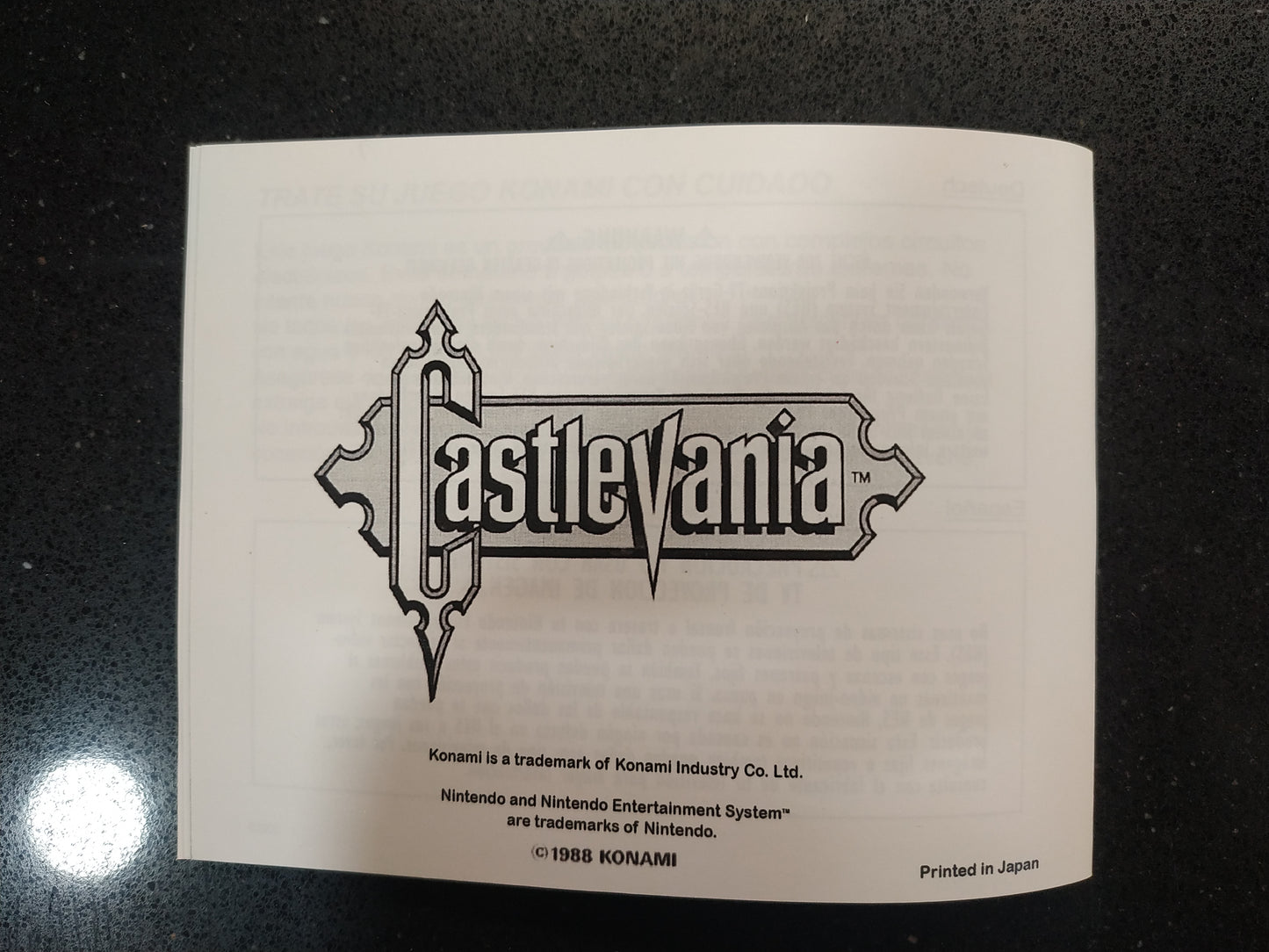 Manual de reemplazo Castlevania