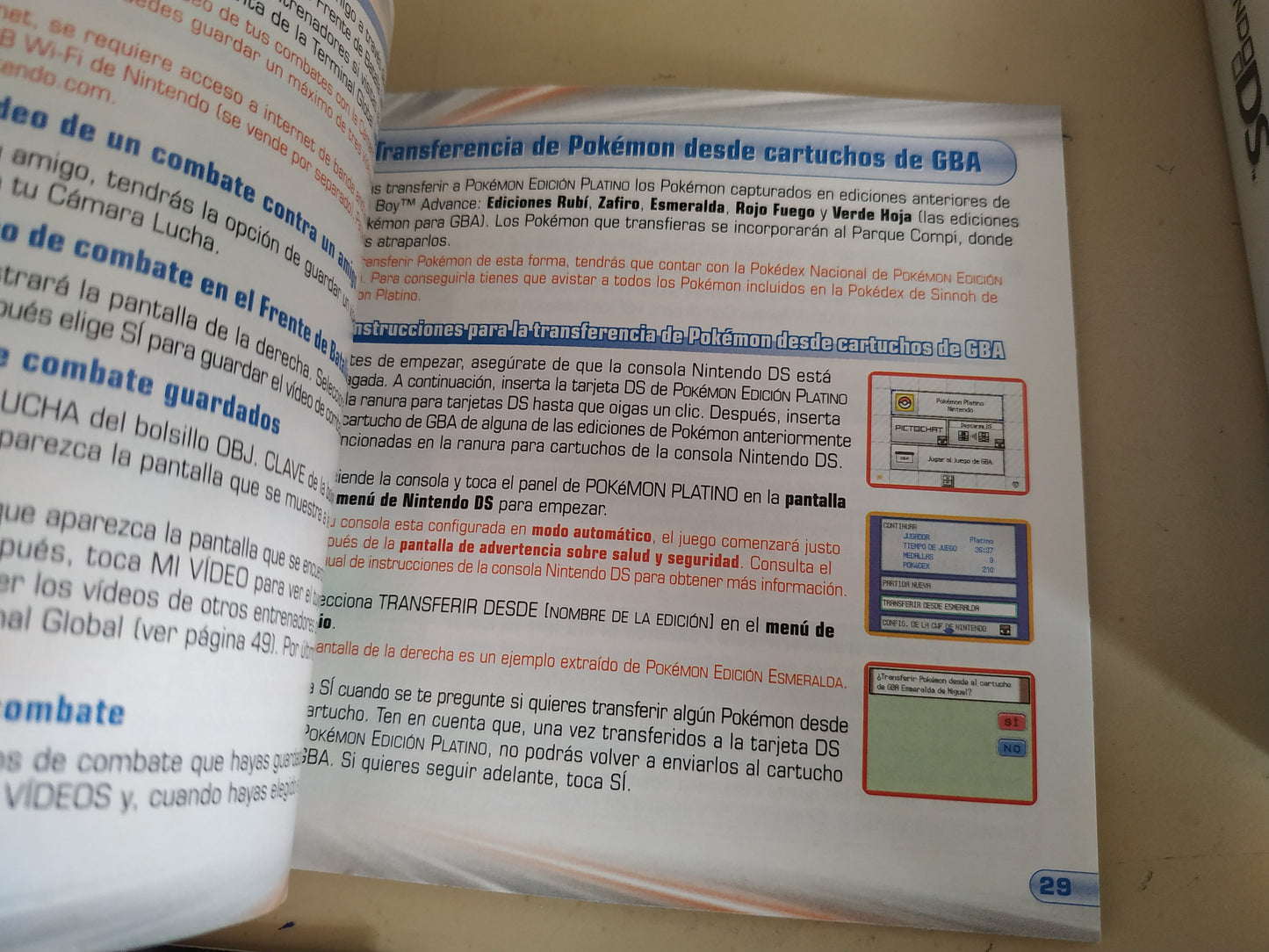 Manual de reemplazo Pokémon Platino