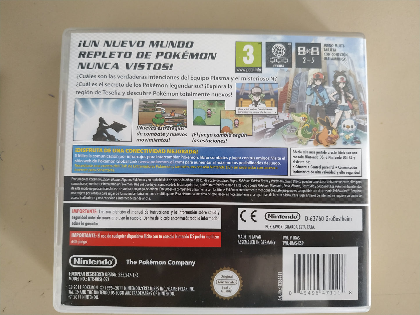 Caja de reemplazo Pokémon Edición Blanca