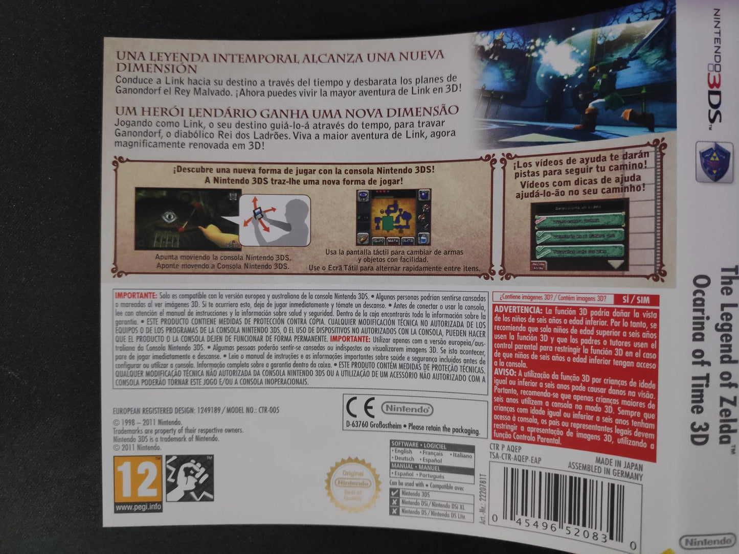 Portada de reemplazo Zelda Ocarina of Time