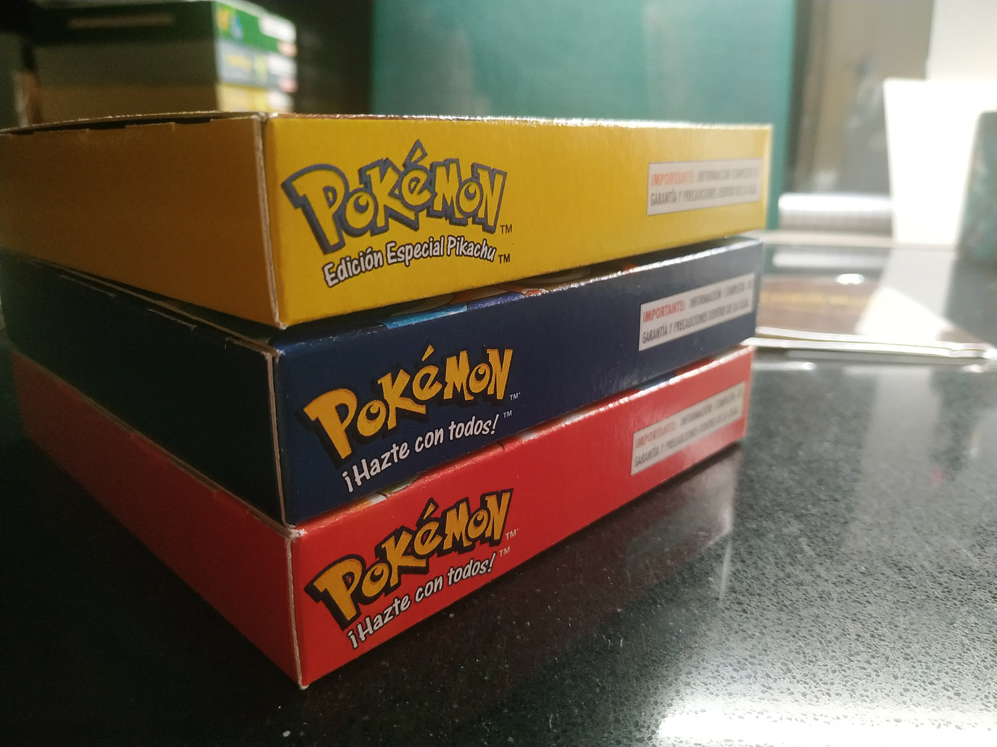 Pack 3 Cajas Pokémon (Rojo, Azul y Amarillo)
