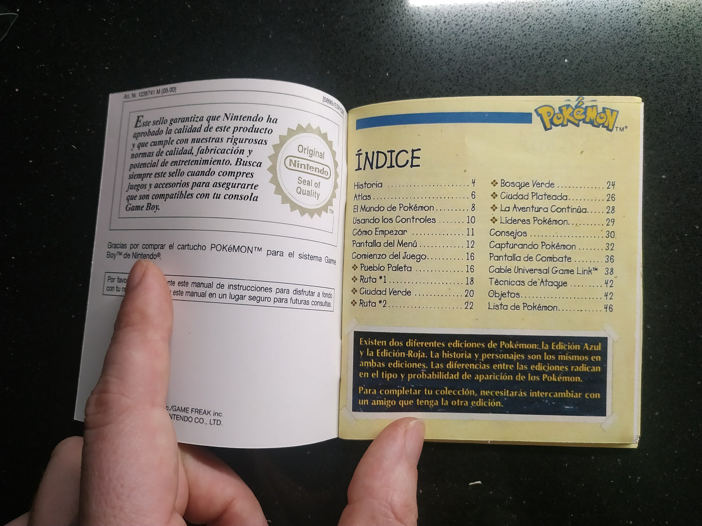 Manual de reemplazo Pokémon Rojo / Azul
