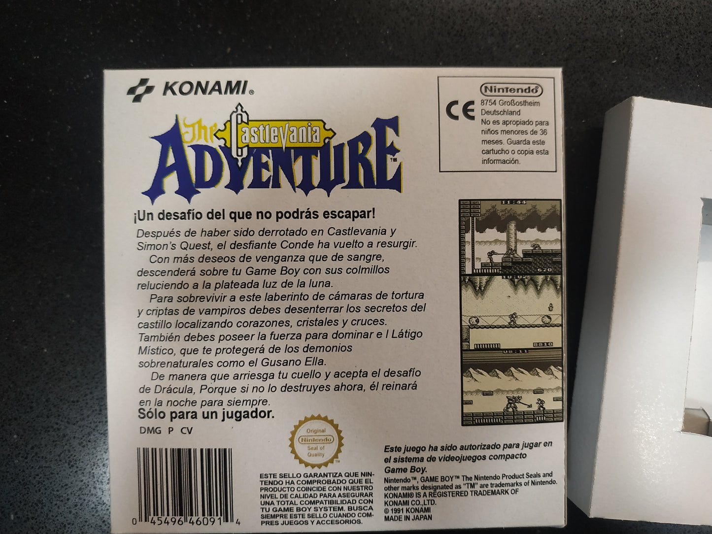 Caja de reemplazo Castlevania Adventure
