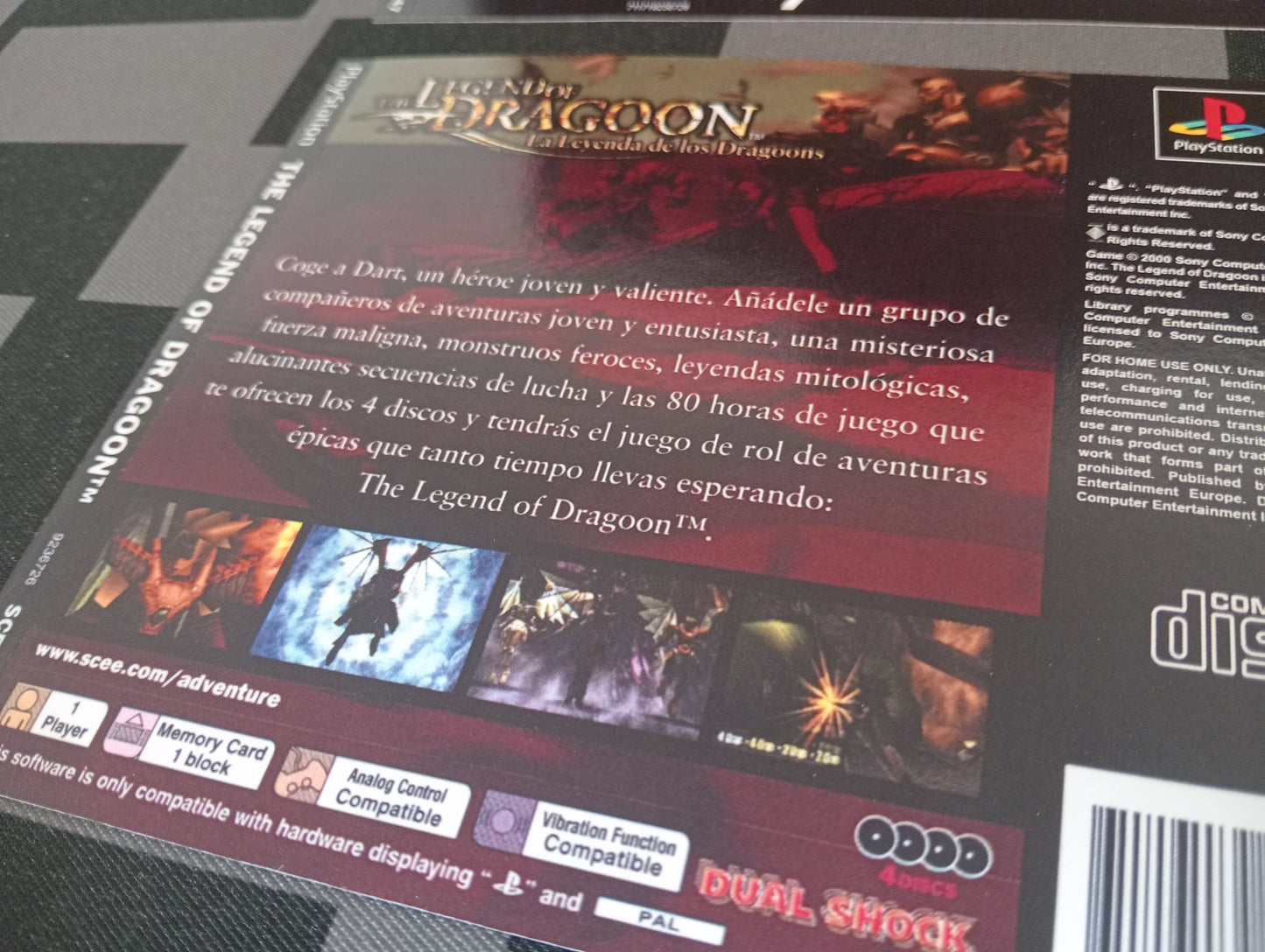 Portada y contraportada The Legend of Dragoon
