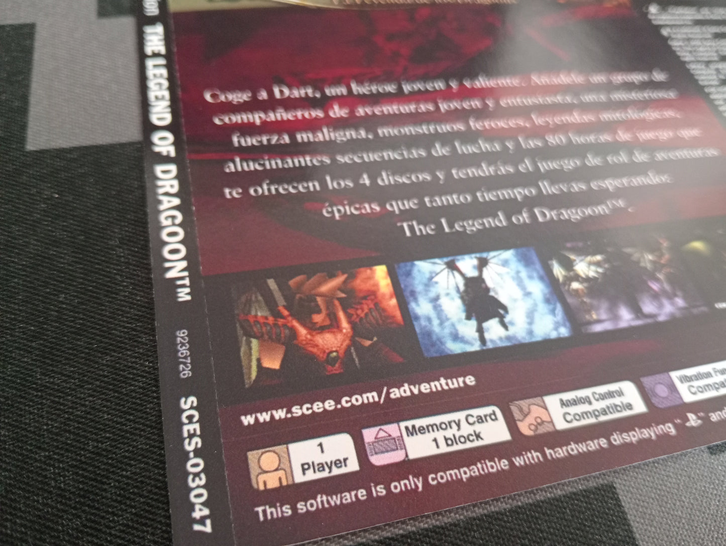 Portada y contraportada The Legend of Dragoon