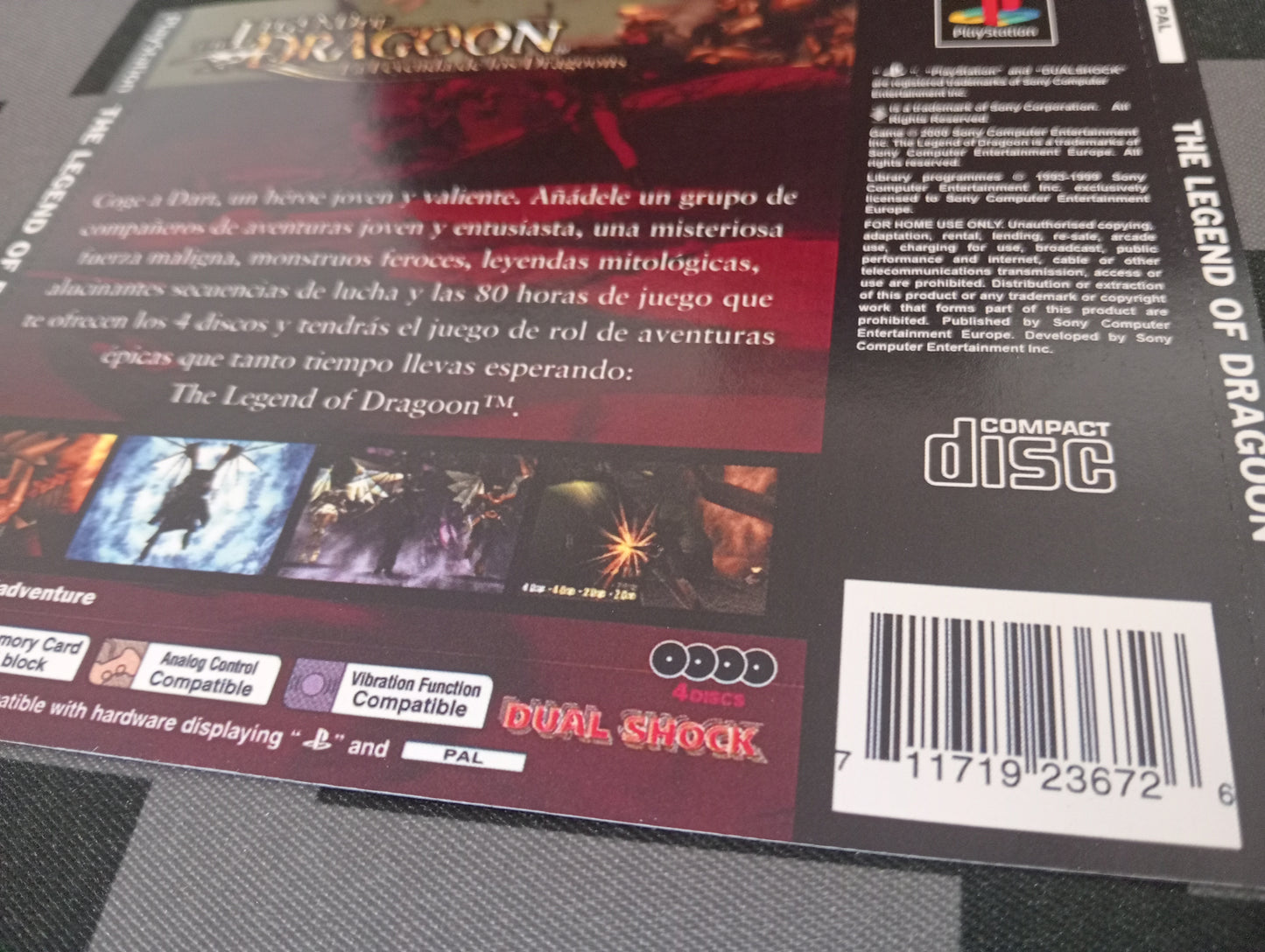 Portada y contraportada The Legend of Dragoon