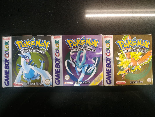 Pack 3 Cajas Pokémon (Oro, Plata y Cristal) Metalizadas