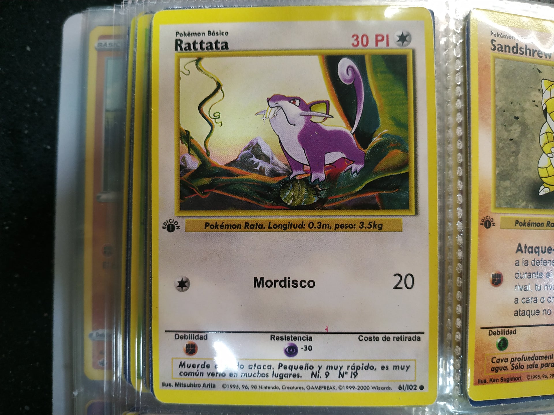 1995 rattata pokemon card Carta Rattata Edición 1 – RetroSotano