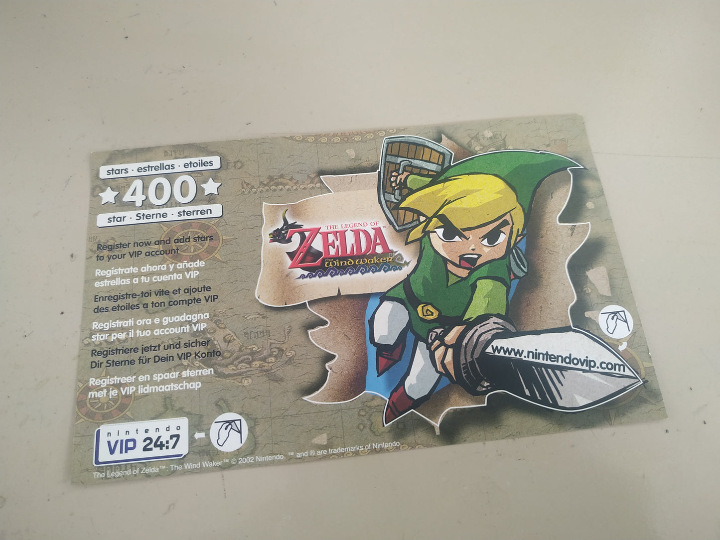 Folleto de reemplazo VIP Zelda Wind Waker Limited Edition