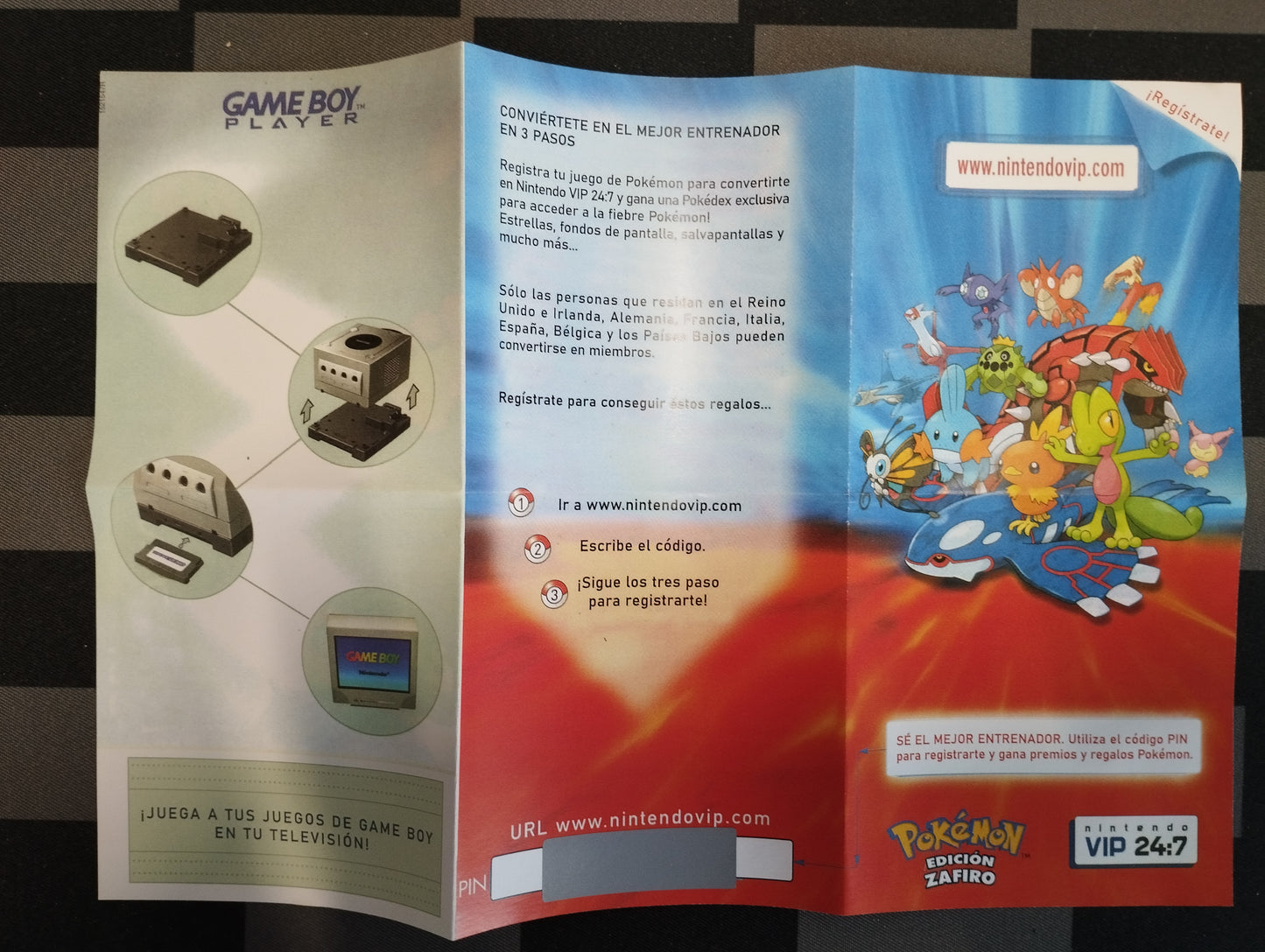 Folleto de reemplazo Pokémon Zafiro VIP