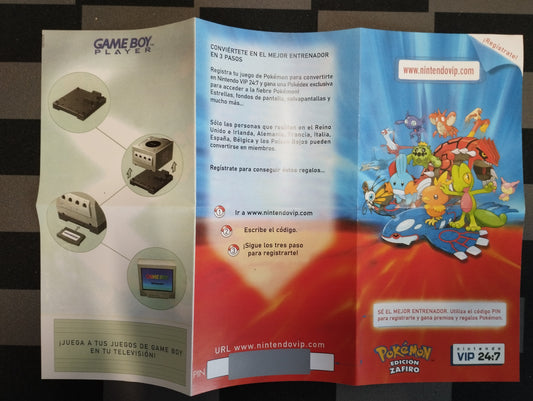 Folleto de reemplazo Pokémon Zafiro VIP