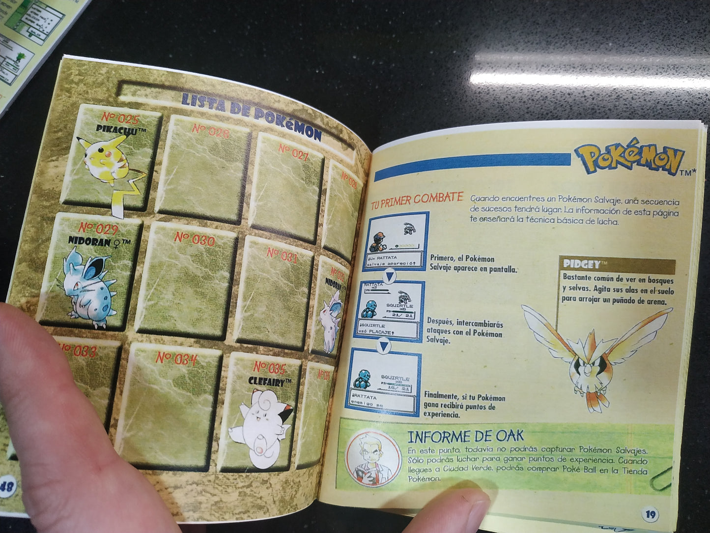 Manual de reemplazo Pokémon Amarillo